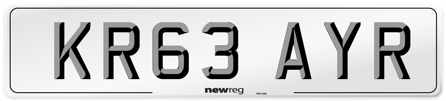 KR63 AYR Number Plate from New Reg